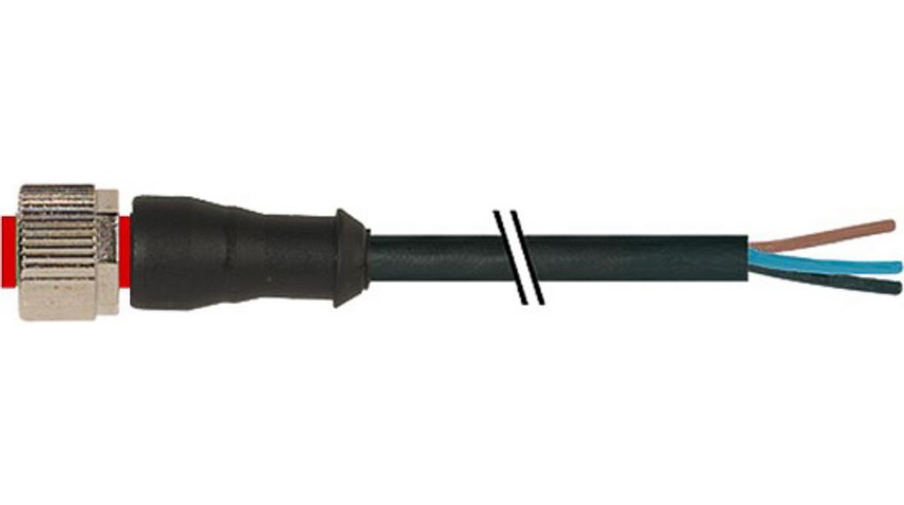 Kabelsatz, M12-Buchse - Offene Enden, 5 Leiter, 5m, IP65 / IP68, Schwarz